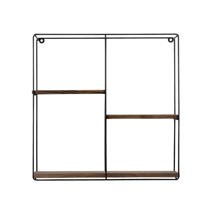 Hanah Home Estantería de Pared Lilac Negro y Nogal Hanah Home Estantería de Pared Lilac Negro y Nogal